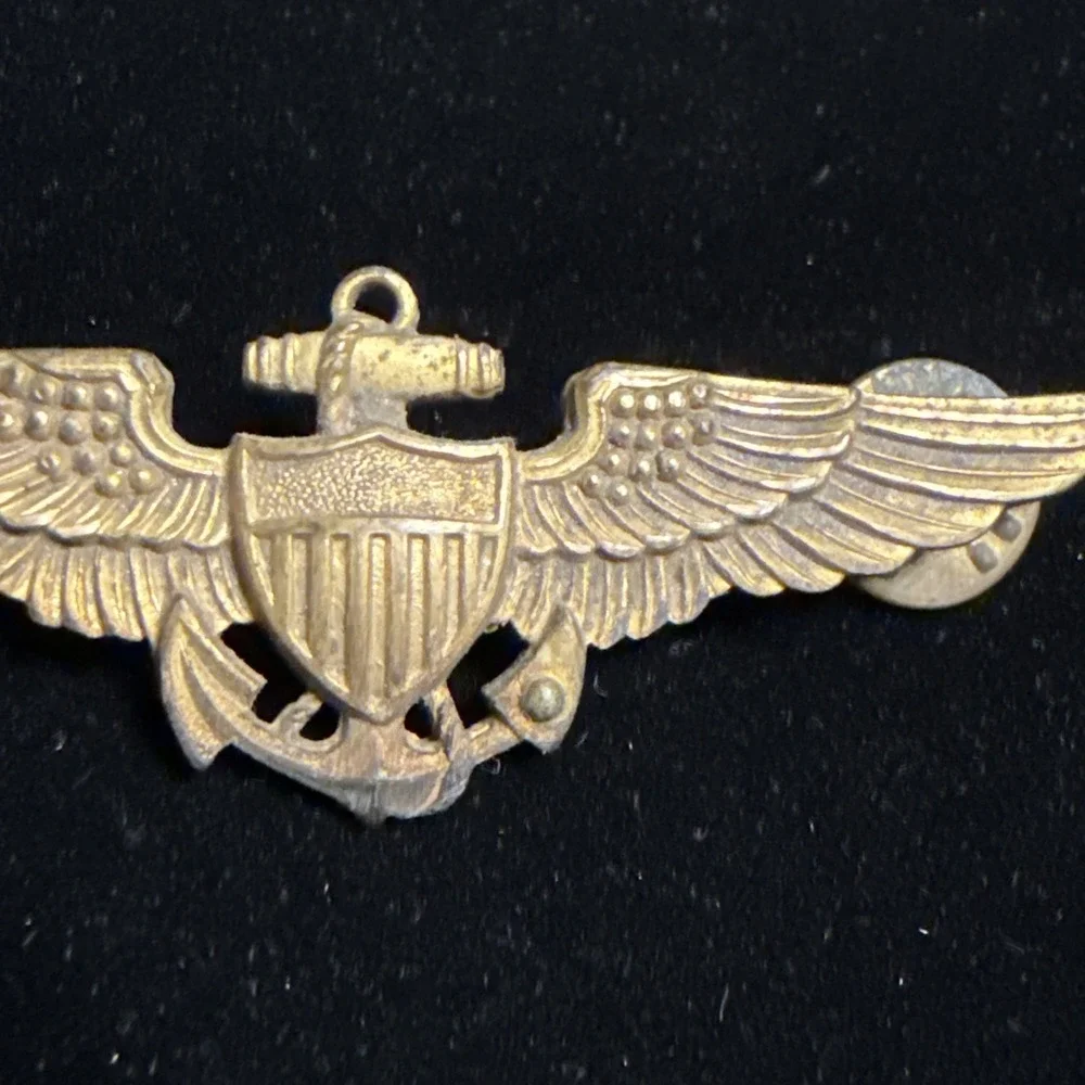Vtg N.S. Meyer‎ NY Gold Navy USMC Marines Aviator Pilot Wings Badge Pin